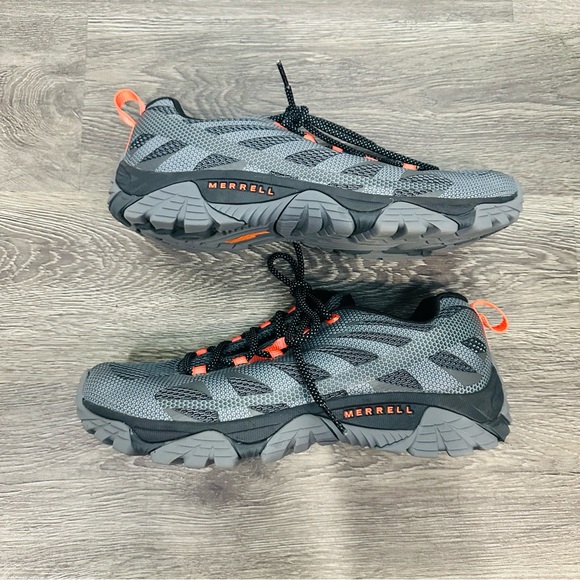 Merrell Men's Edje 3 Hiking Shoes in Gray and Orange Size 7.5 - Picture 6 of 9